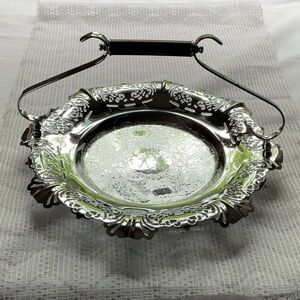 Vintage Krome-Kraft Silver Serving Tray With Bakelite Handle